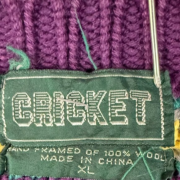 VTG Wool Cable Knit Cricket Sweater Mens Extra Large Tennis V-Neck Jumper Preppy - Picture 7 of 8